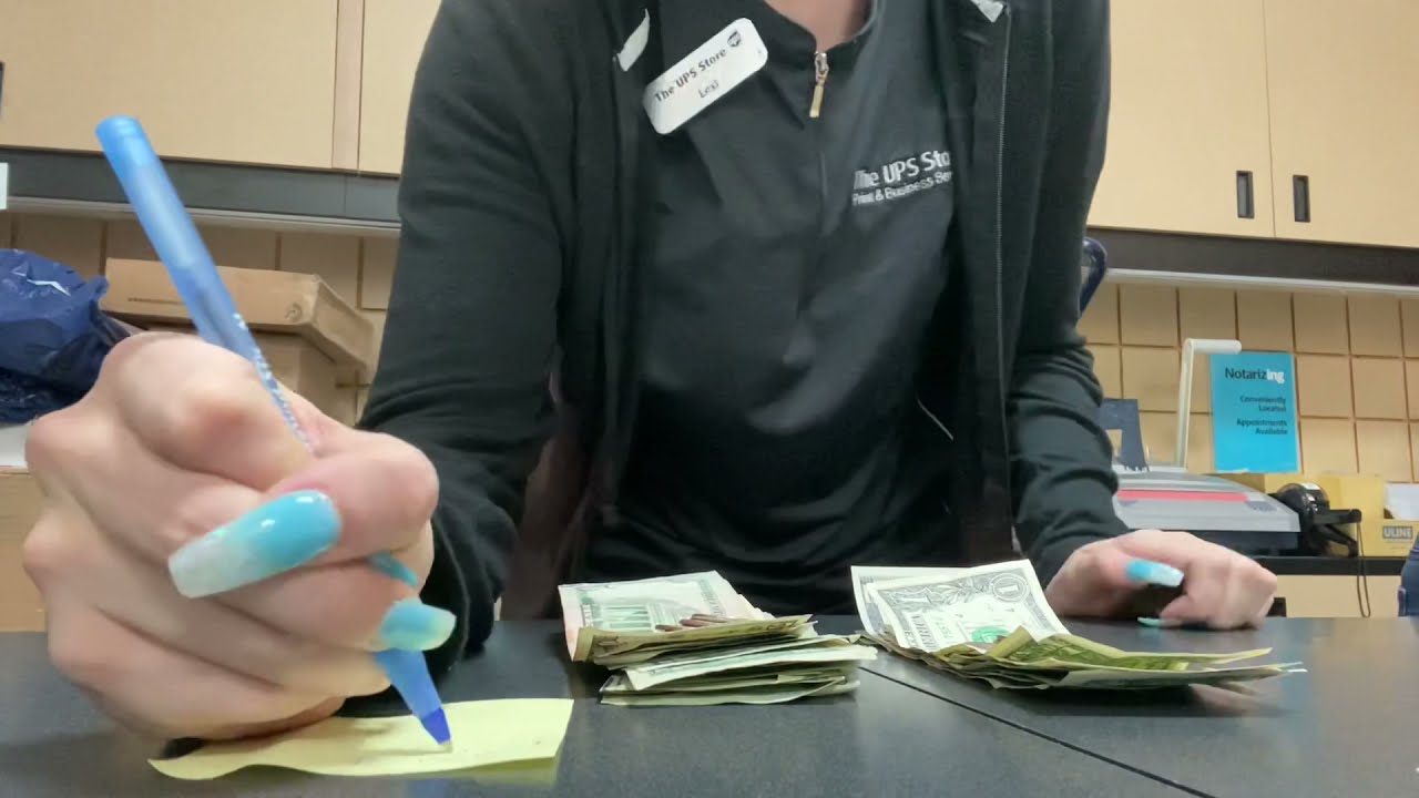 ASMR/close w/ me ups store, typing, cash handling, nails