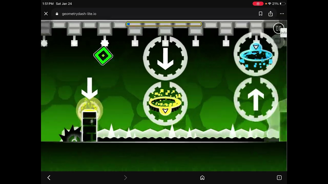 Trying to beat recent record in Geomatry Dash