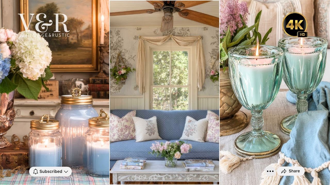 💙 Blue Rustic Decor DIY Ideas: How to Style a Vintage French Country Cottage for Summer