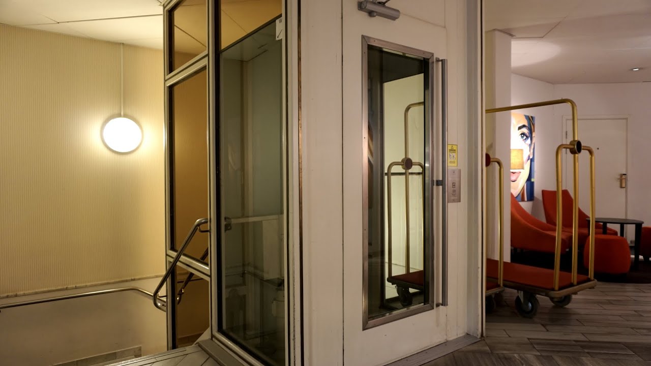 1980s OTIS roped hydraulic elevator (mod by S.t Eriks Hiss) @ Hotel Scandic Park, Stockholm, Sweden