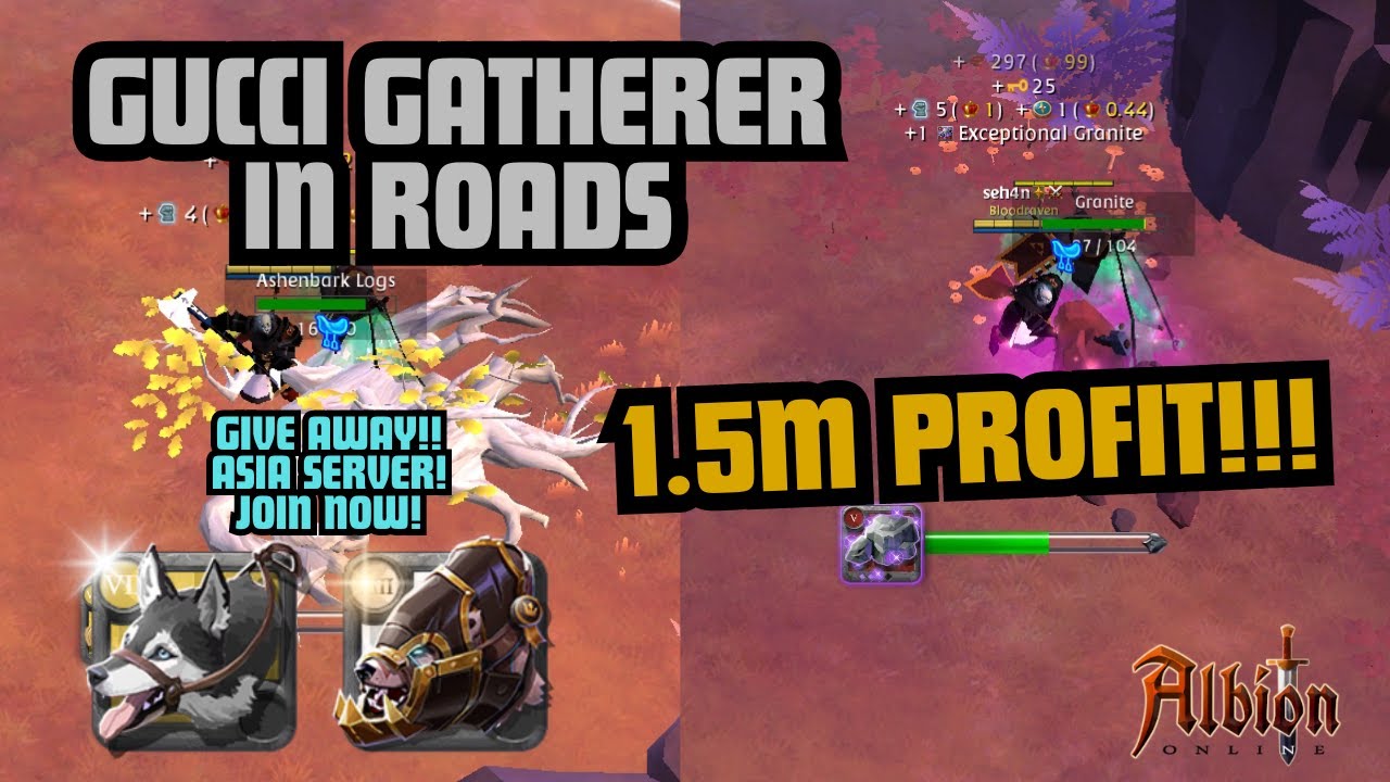 Safely Gather Millions of Silver in Roads in Albion Online|AsiaGiveAway|HighProfit|#albiononline