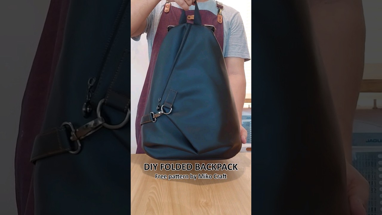 DIY FOLDED BACKPACK #freepattern #bagmaking #bagmakingtutorial #sewingclass #diy