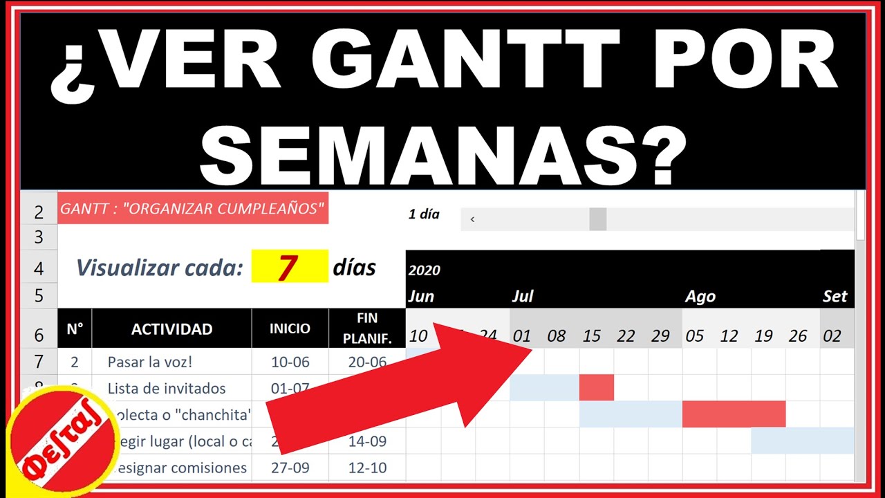 📊 Diagrama de Gantt en Excel por SEMANAS [Resuelto] - 2024
