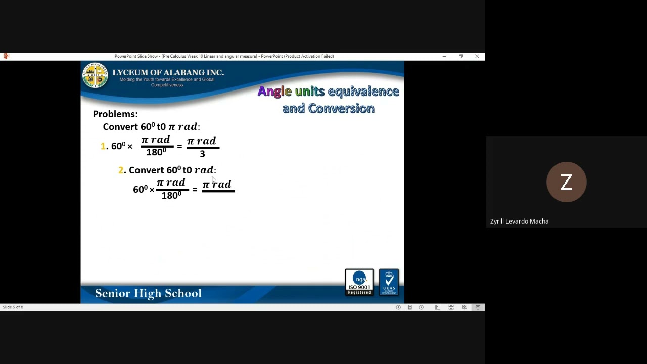 LINEAR AND ANGULAR MEASURE