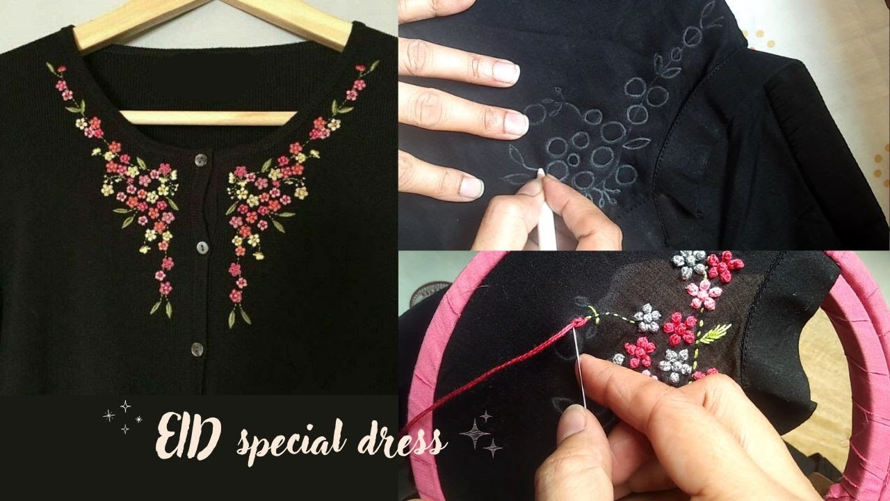 Eid Special Dress || Black Dress With Multi Color  Embroidery || SALEEQA Channel