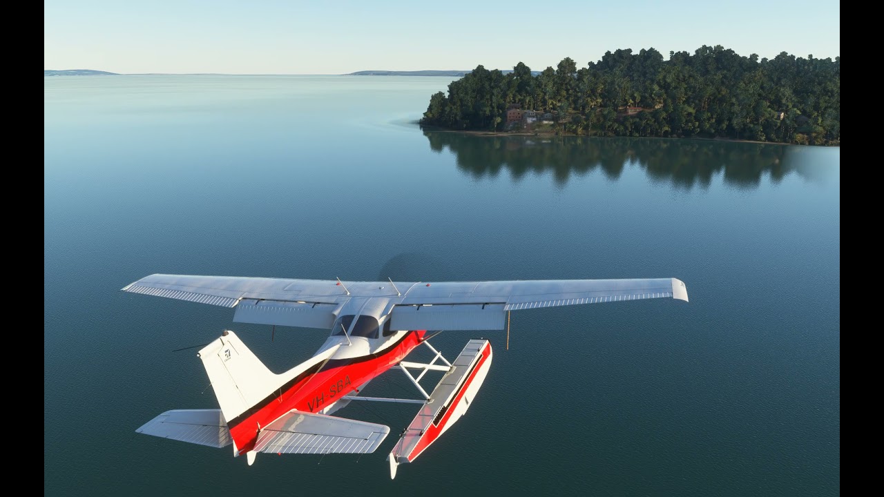 MS2020 flight over New Zealand in the c172 with the free Amphibius float plane mod by bagolu.