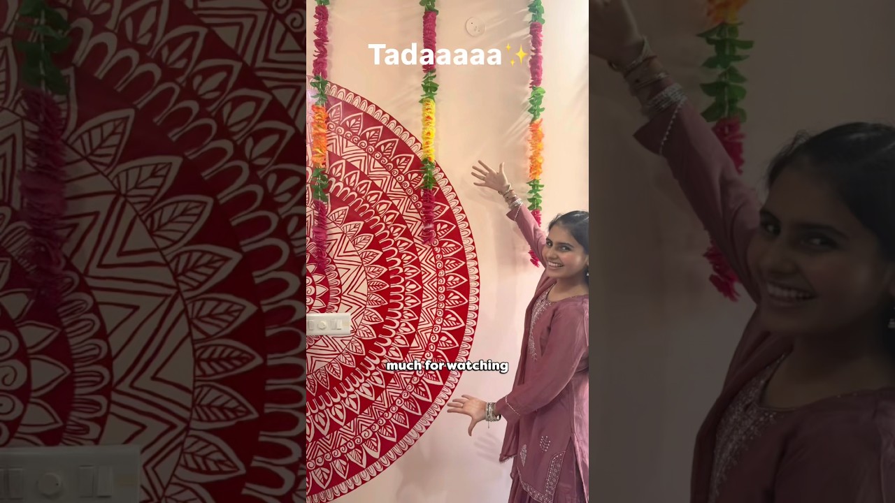 Mandala on wall #diwalidecor #mandaladrawing #aesthetic #creative #mandalaart #walldecor #diy #art
