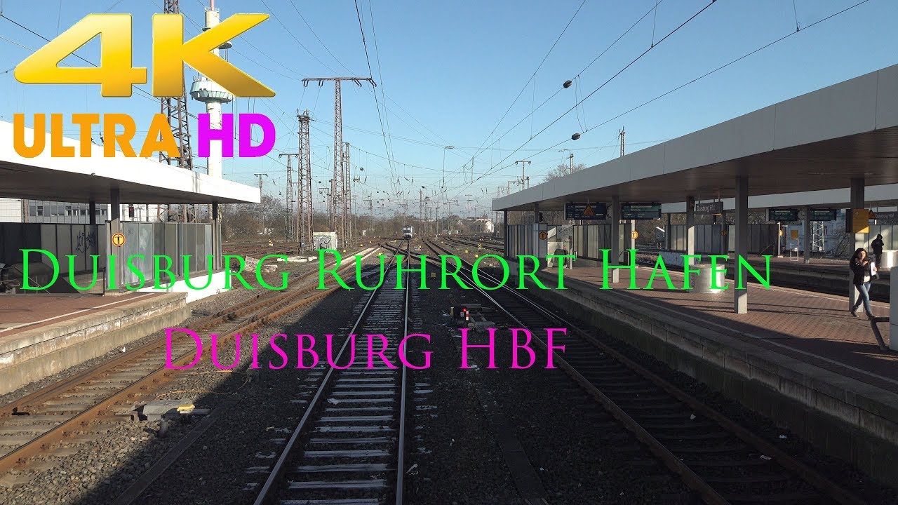 【4K】 F&uuml;hrerstandsmitfahrt  Br 186  Duisburg  Ruhrort  Hafen  nach  Duisburg  HBF