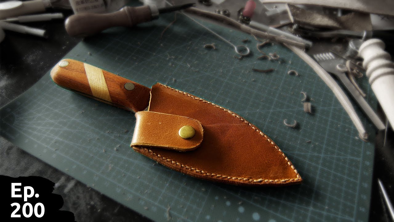 Fabrication d'un &eacute;tui en cuir custom pour mon super couteau - Ep200