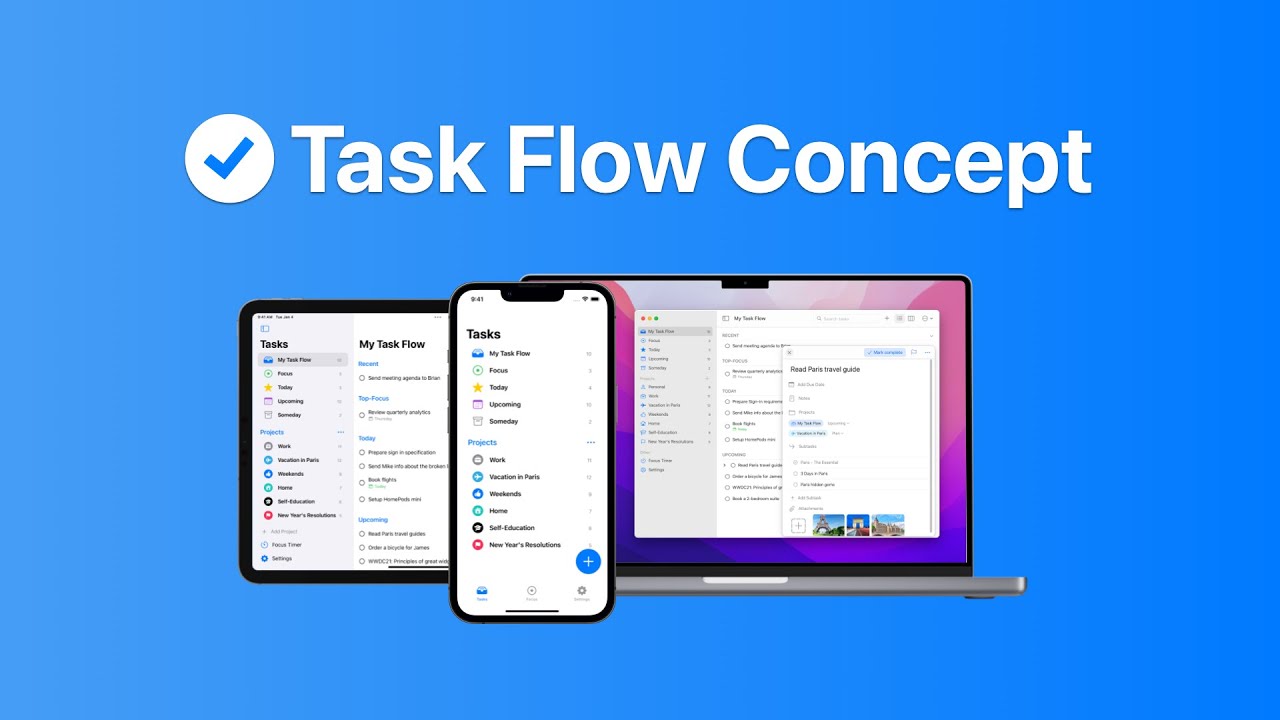 Task Flow Concept: add tasks from multiple projects to 