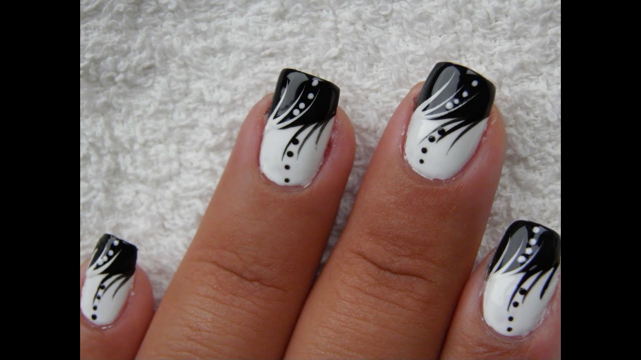 Black and White nail art tutorial