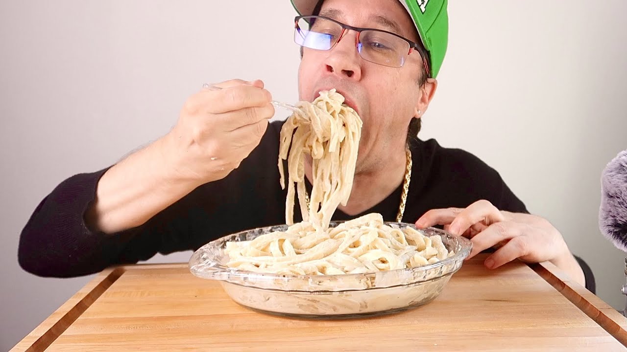 ASMR • Creamy • Fettuccine • Alfredo • Feast • Mukbang | Seanusca Food • Eating Show !