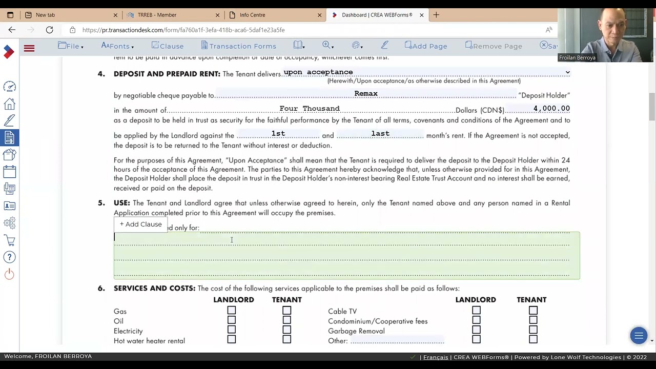 Preparing a residential lease agreement