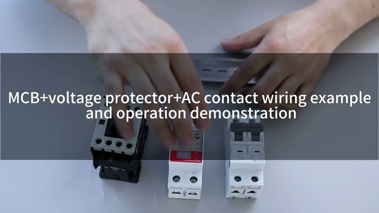 MCB+voltage protector+AC contactor wiring example and operation demonstration