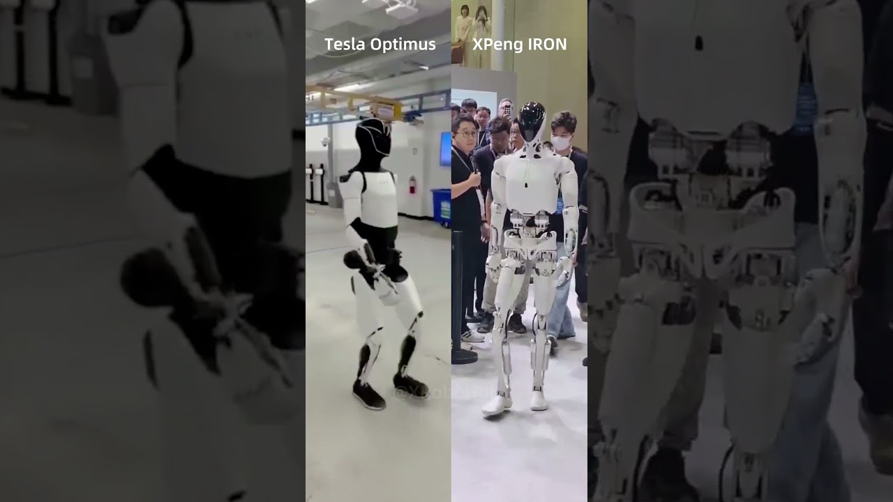 XPeng IRON vs. Tesla Optimus: Strikingly Similar Walking Styles! 👀 #Robotics  #humanoidrobot