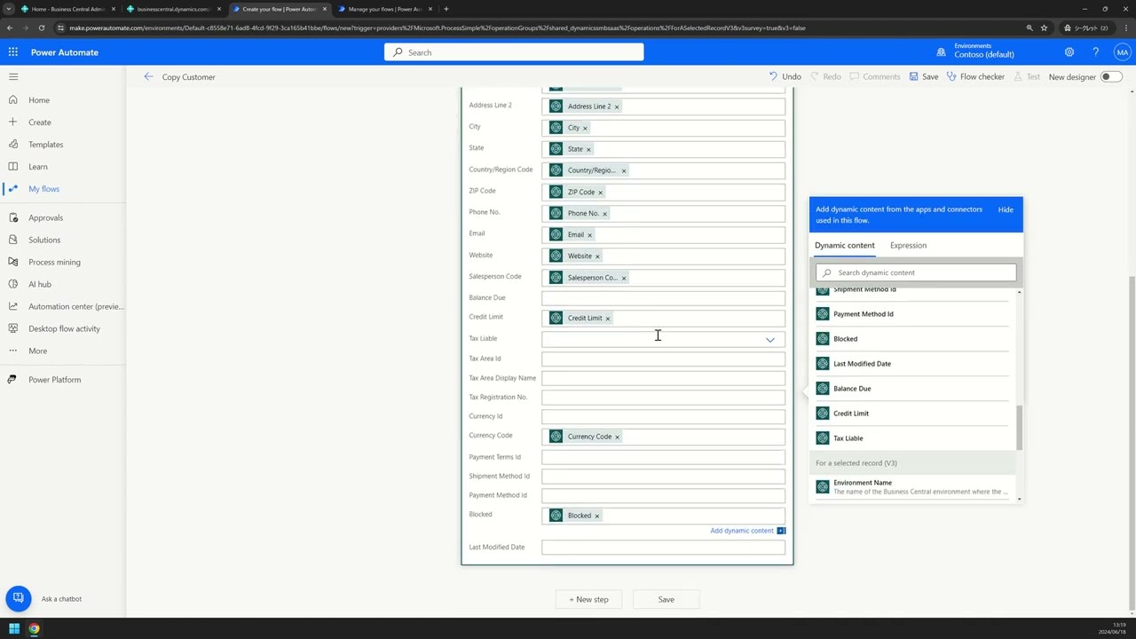Create a flow in Power Automate to Copy Existing Customer to New Customer in Business Central