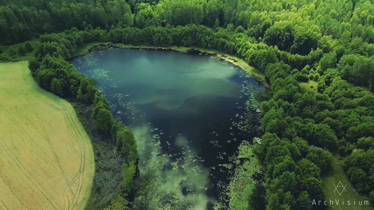Film nad jeziorem. Lębork- Polska. Dron MINI 3 PRO Cinematic Video 1080p. (before land development)