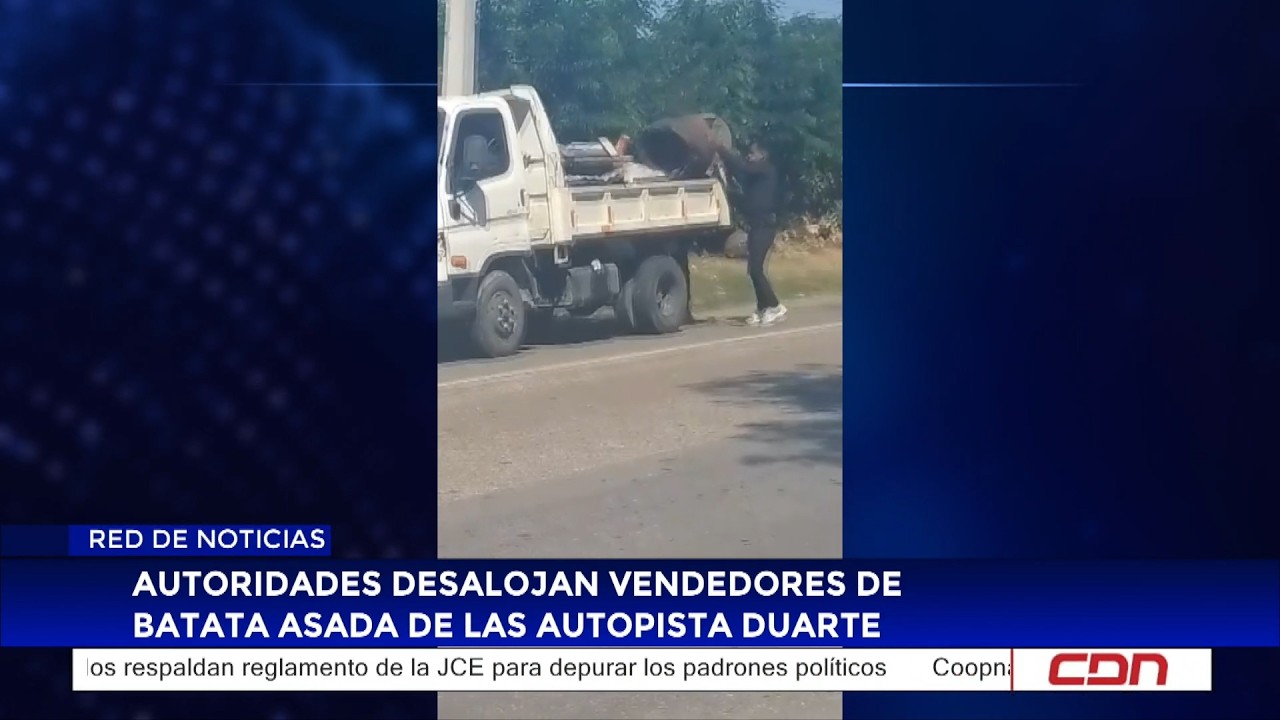 Autoridades desalojan vendedores de batata asada de la autopista Duarte