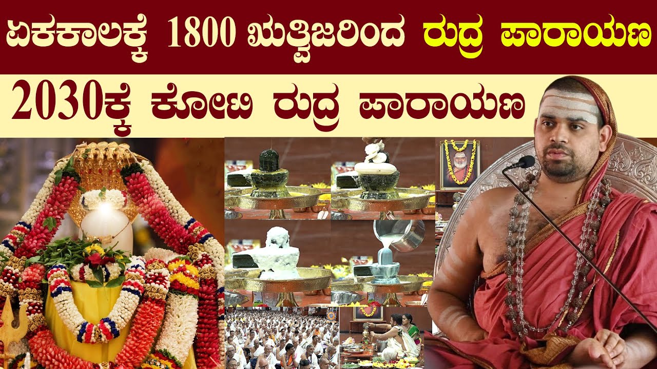 Sri Vidhushekhara Bharati Swamiji | ಏಕಕಾಲಕ್ಕೆ 1800 ಋತ್ವಿಜರಿಂದ ರುದ್ರ ಪಾರಾಯಣ | SSS DharmaVahini