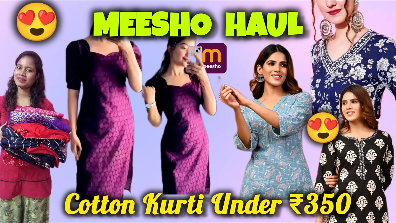 Meesho 🥳 Comfortable ahna ☺️ Cotton Kurti haul and Review ✨ தமிழ் | Affordable Cotton Kurtis 🔥