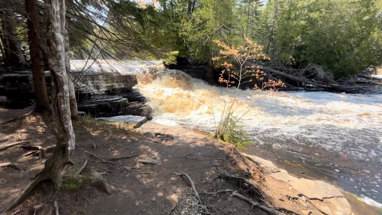Tahquamenon River Camping,Fishing, LowerWaterfalls Walkthrough