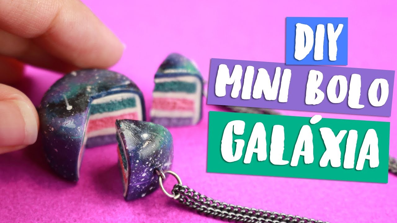 DIY COLAR DA AMIZADE: Mini Bolo GALÁXIA | Miniaturas para bonecas! Por Isabelle Verona