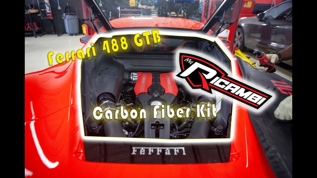 Installing a Myricambi carbon fiber engine bay  kit on a Ferrari 488 GTB