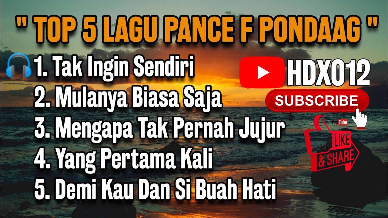 TOP 5 LAGU PANCE F PONDAAG 🎧