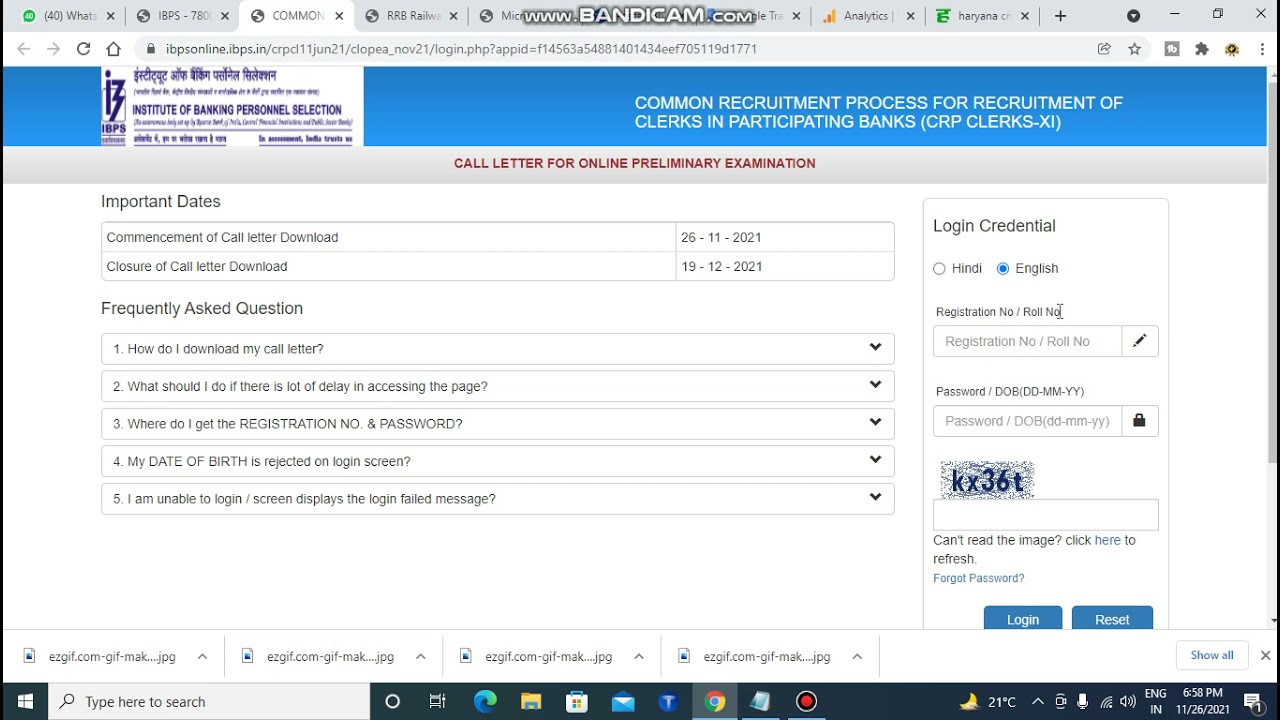 IBPS Clerk Admit Card Download 2021 | IBPS Clerk Admit Card Download Link | IBPS Admit Card Download