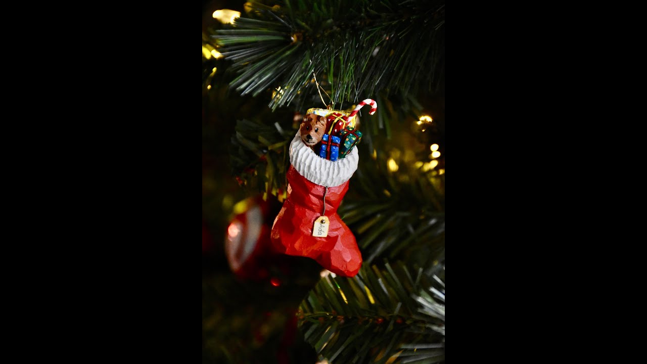 A Christmas Stocking Ornament...a carving by G. Mark Sheridan