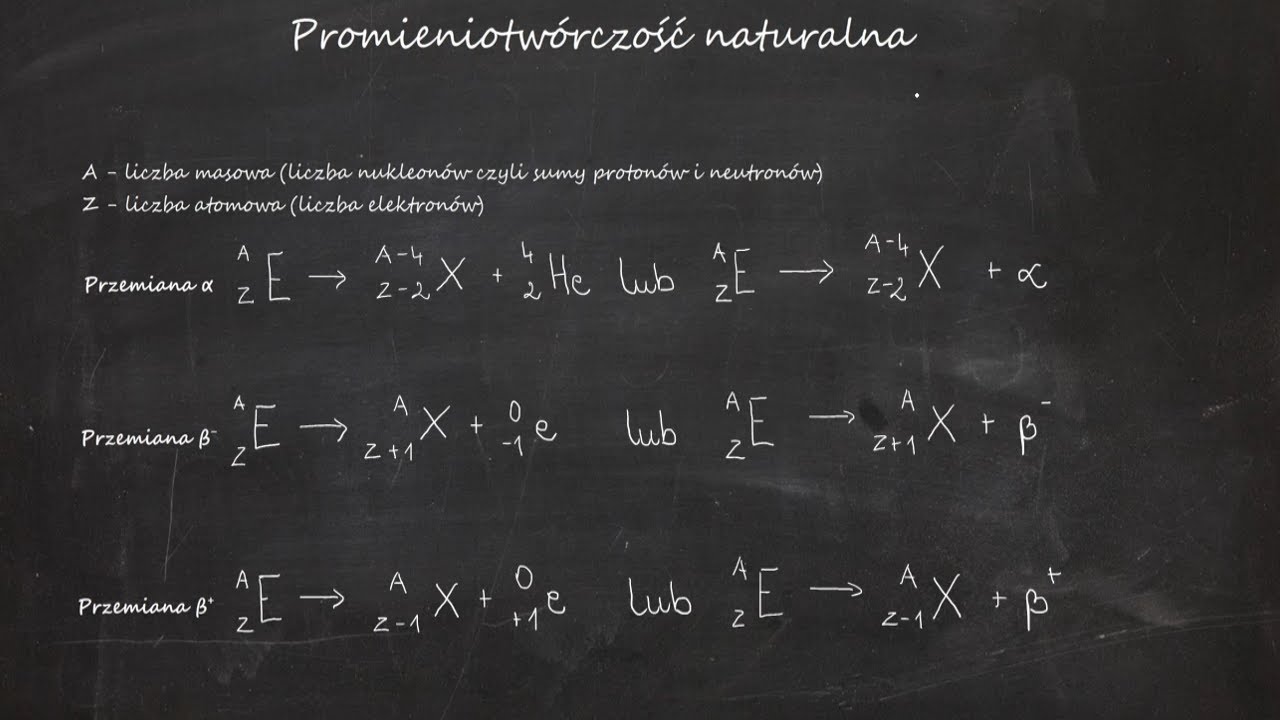 Promieniotwórczość naturalna. Przemiany promieniotwórcze: rozpad α, β⁻ i β⁺ — jak je zapisać?