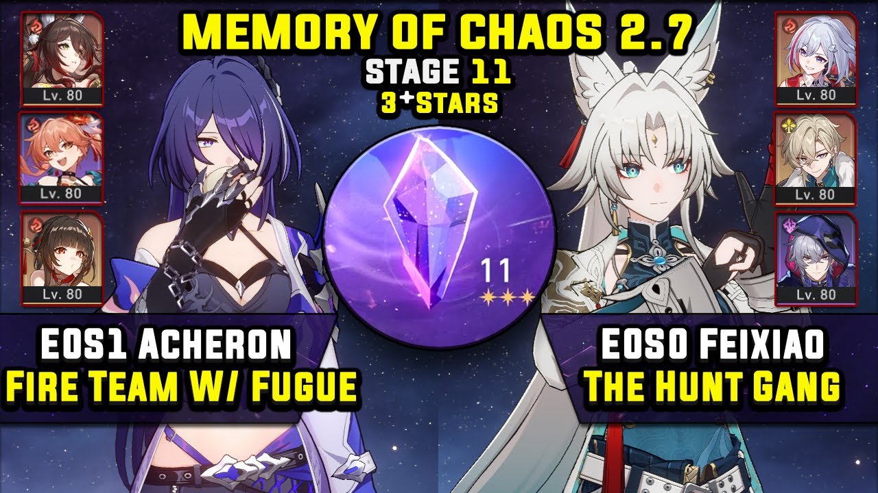 E0 Acheron Carry W/ Fugue & E0 Feixiao Carry (3 Stars) Memory Of Chaos 11 Honkai Star Rail 2.7
