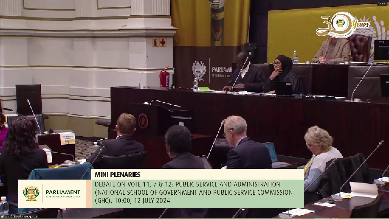 MINI PLENARIES, Debate on Vote 11, 7 & 12: Public Service and Administration (National School of …