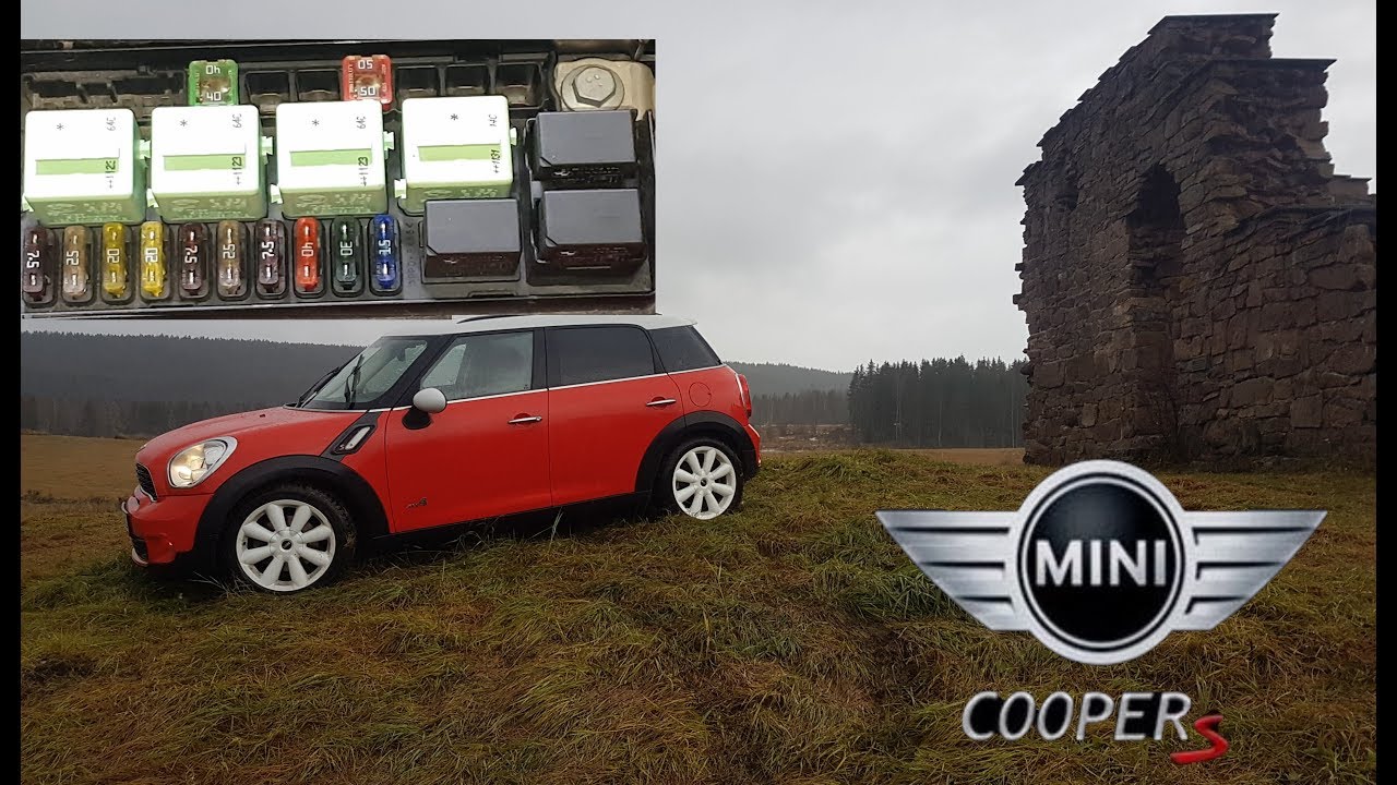 Расположение/схема всех предохранителей и реле Mini Cooper S R60 Countryman