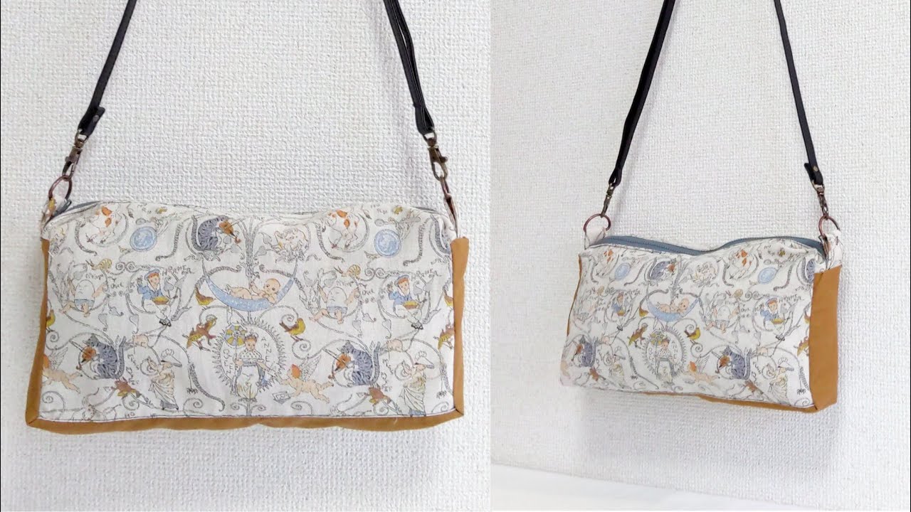 切り替えが素敵なバッグの作り方【Easy DIY】 Shoulder Bag Tutorial.