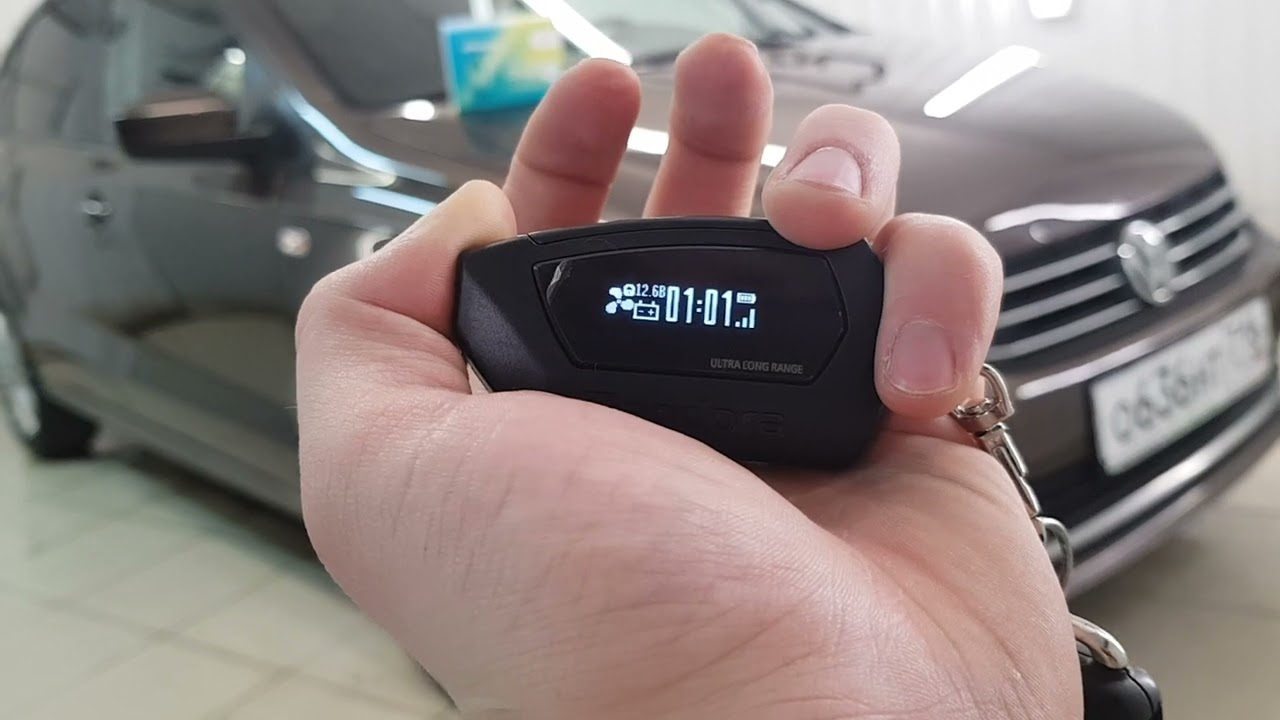 Установили охранный комплекс Pandora DX40RS с автозапуском на VW Polo