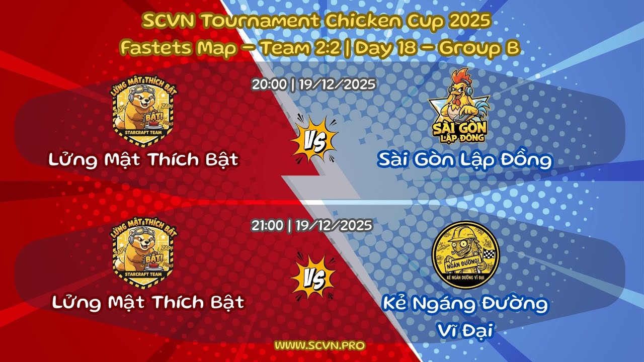 [Full] SCVN Tournament Chicken Cup 2025 Fastest Map &ndash; Team 2:2 | Bảng B | Ng&agrave;y 18