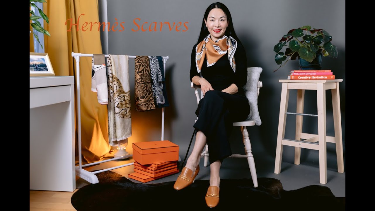 5 Hermès Scarves/ 爱马仕丝巾/double face La Danse des Chevaux/Cheetah/The Three Graces/Lazy Leopardesses/