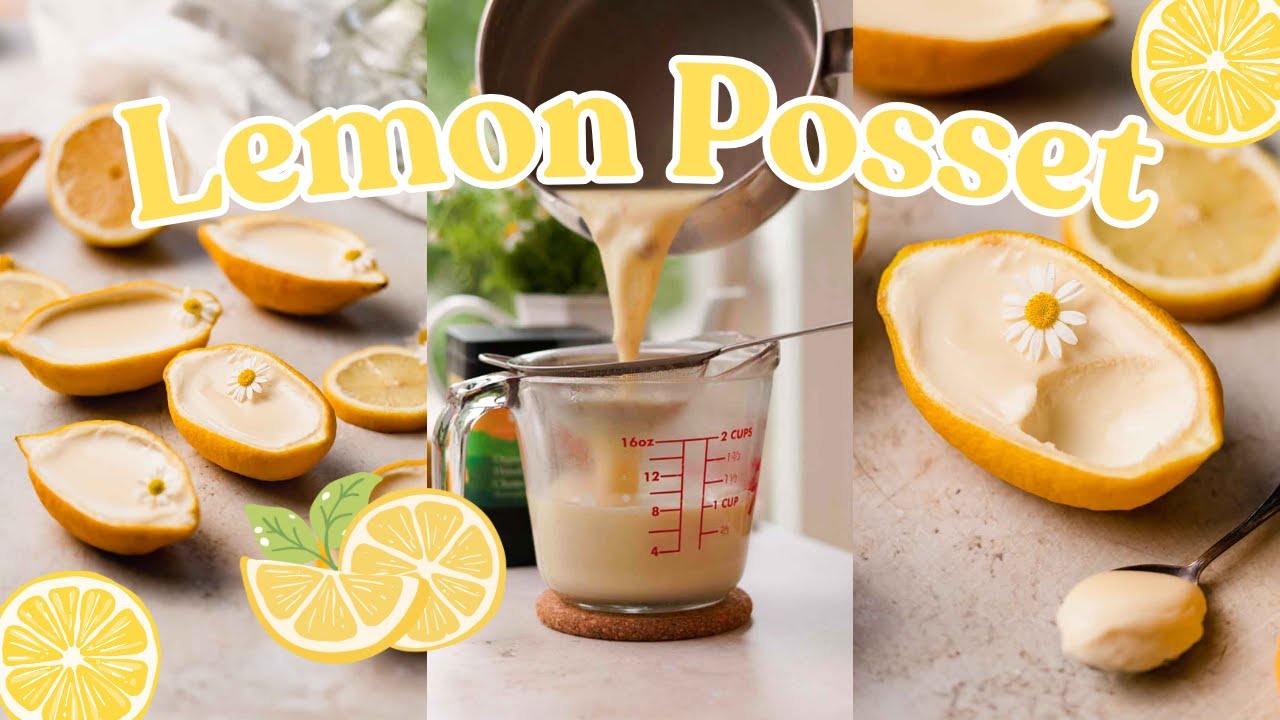 4 ingredient, eggless, custard without starch or flour 🍋 Lemon Posset!