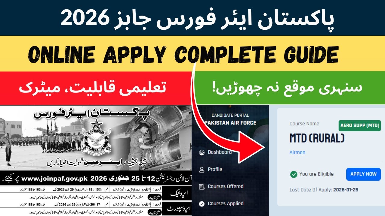 Pakistan Air Force Jobs 2026 | PAF Online Apply Process | Eligibility & Complete Guide