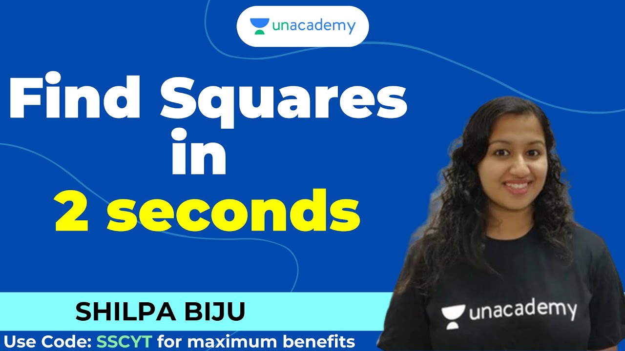 🔴 Live! 👉Find squares in 2 seconds | Unacademy | Shilpa Biju