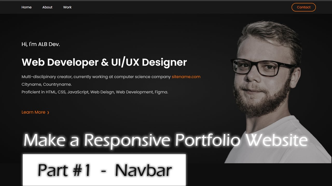 Make a Responsive Portfolio Website using HTML, CSS and JavaScript