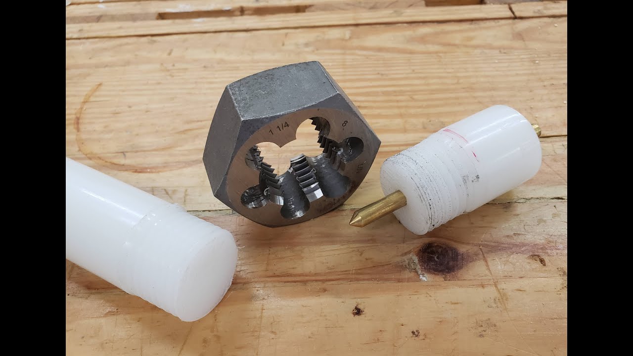 Die Threading HDPE on a Wood Lathe