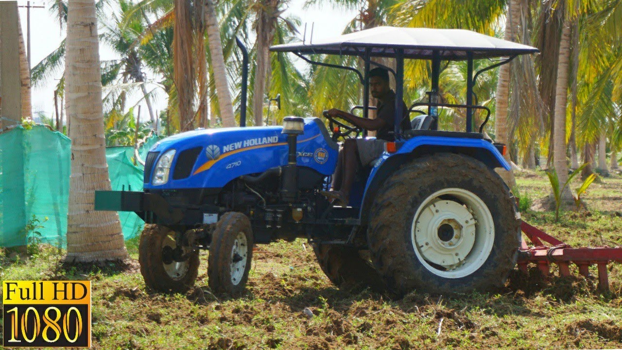 New Holland 4710 excel using cultivator in coconut land| 47 hp tractor specifications and price
