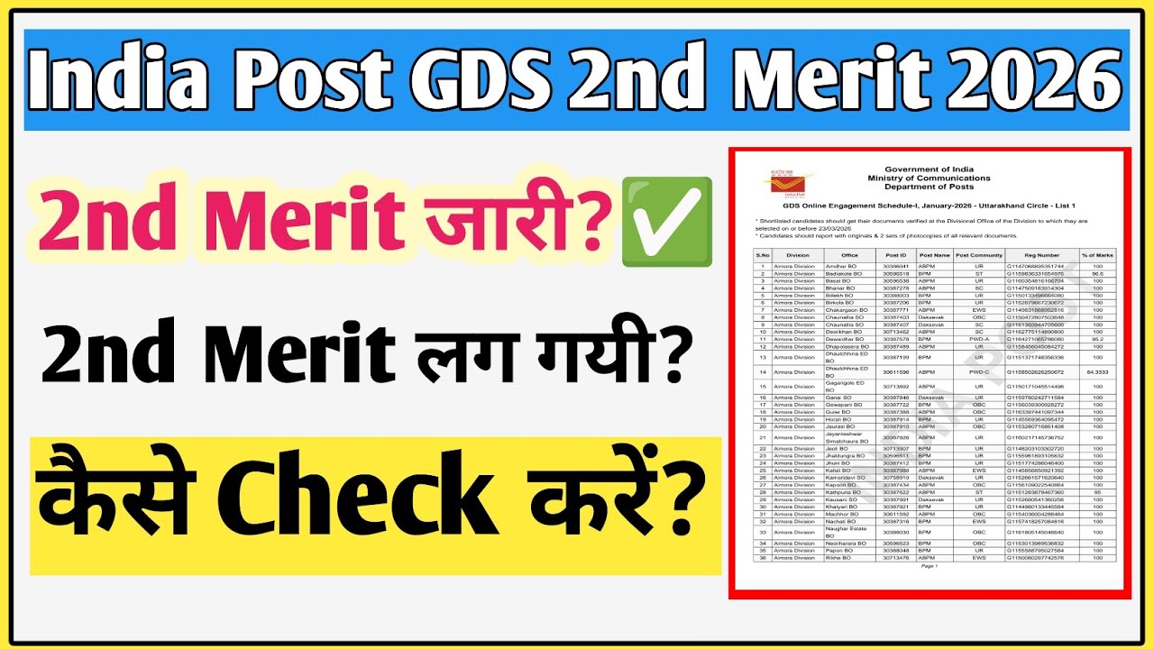 GDS 2nd merit list 2026 kaise check Kare | GDS 2nd merit list 2026 | GDS Secondd merit list 2026