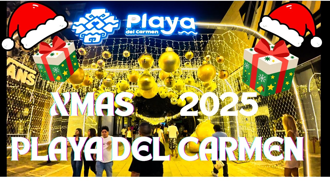 Navidad en  playa del Carmen 5ta Avenida Diciembre  24 2025   🎄🎁🥳 