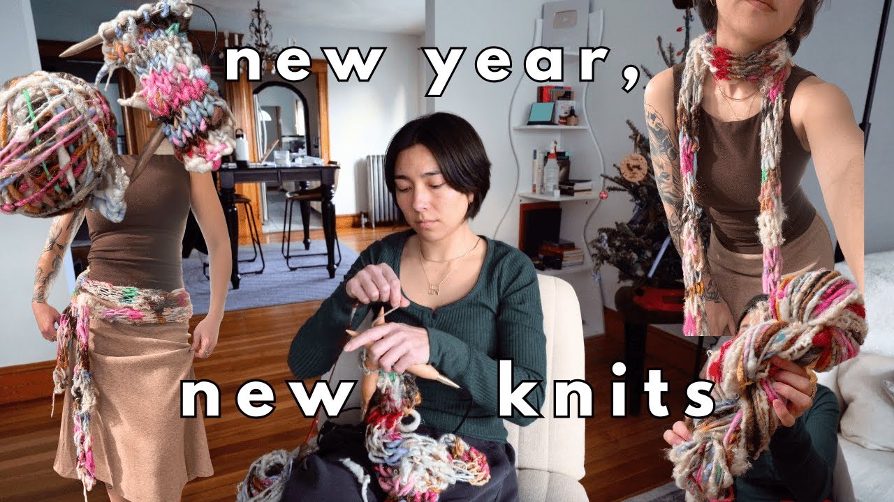new yarn collection + knitting my dream scarf