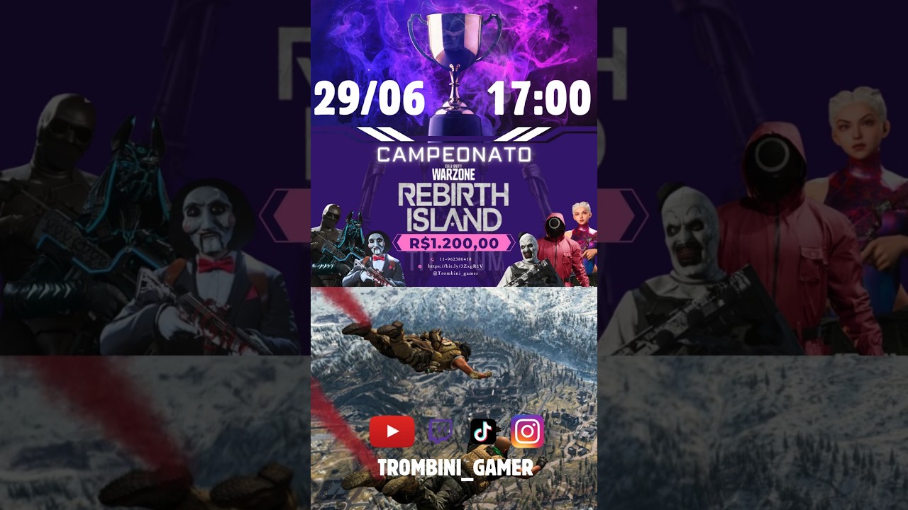 ・INSCRI&Ccedil;&Otilde;ES ABERTAS &ndash; CAMPEONATO REBIRTH ISLAND (TRIOS) Edi&ccedil;&atilde;o limitada &ndash; Apenas 15 times!