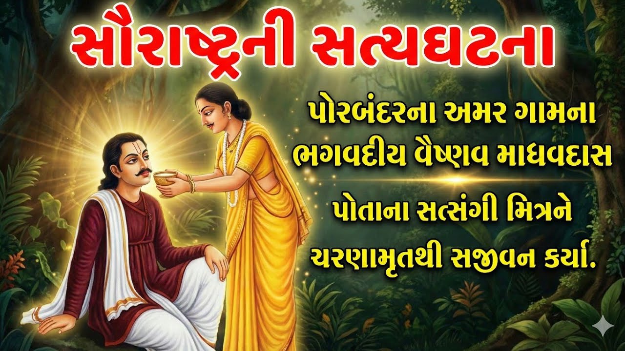 પોરબંદરના અમર ગામના ભગવદીય વૈષ્ણવ માધવદાસ 🙏 પોતાના સત્સંગી મિત્રને ચરણામૃતથી સજીવન કર્યા || Satsang