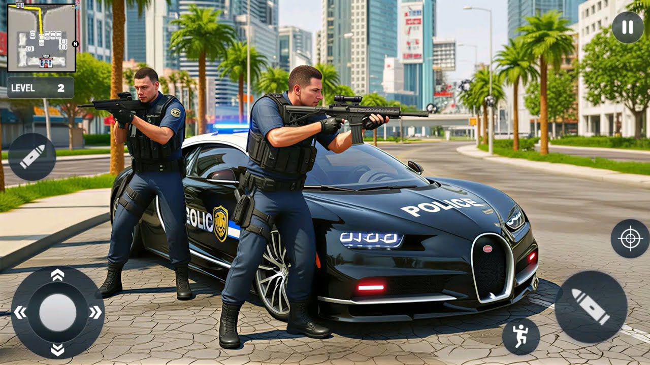 Chase offenders, patrol the streets, and ensure justice-Real City Cop Pursuit Gameplay (Android)